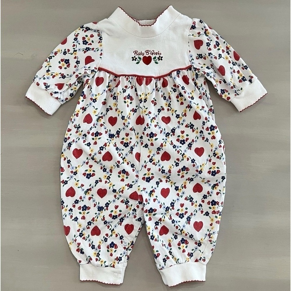 Vintage 90s Baby B'Gosh Floral Bubble Romper Infant Baby Girl
